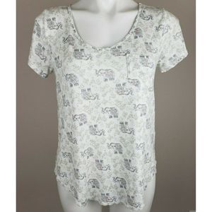 Hollister Must Have Collection White Elephant T-Shirt Tee S Pocket EUC